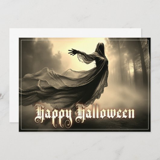 地獄の黒い女性の幽霊 - ハロウィン (正面/裏面)