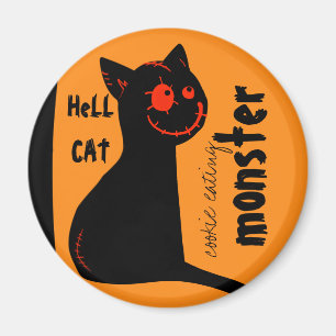 地獄の黒猫のハロウィンの磁石 マグネット