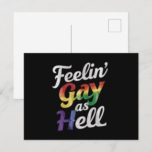 地獄のLGBTゲイとしてのフィーリンプライド ポストカード (正面/裏面)