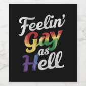 地獄のLGBTゲイとしてのフィーリンプライド ワインラベル (シングルラベル)