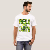 地獄のTシャツ メンズ Tシャツ (毒々しいグリーン) (正面フル)