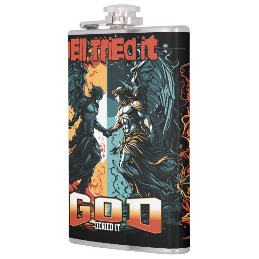 地獄はそれを試みた神はそれをキリスト教の信仰を否定した フラスク (左)