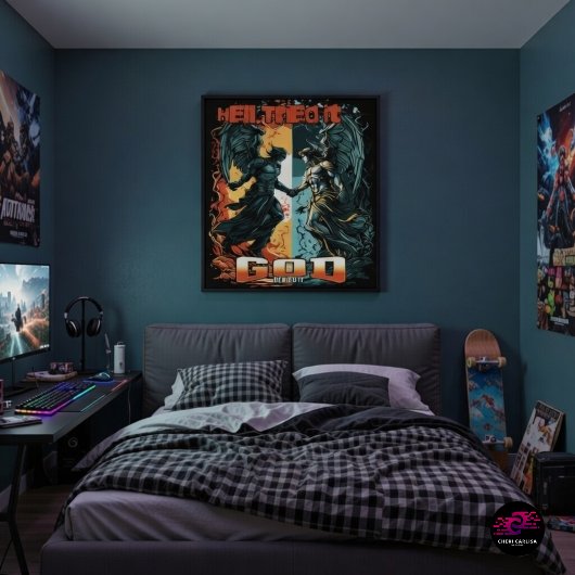 地獄は試みた、神は否定した - キリスト教の信仰 ポスター