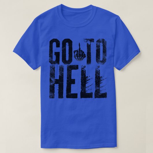地獄へ行くヴィンテージグランジブラック文字 Tシャツ (デザイン正面)