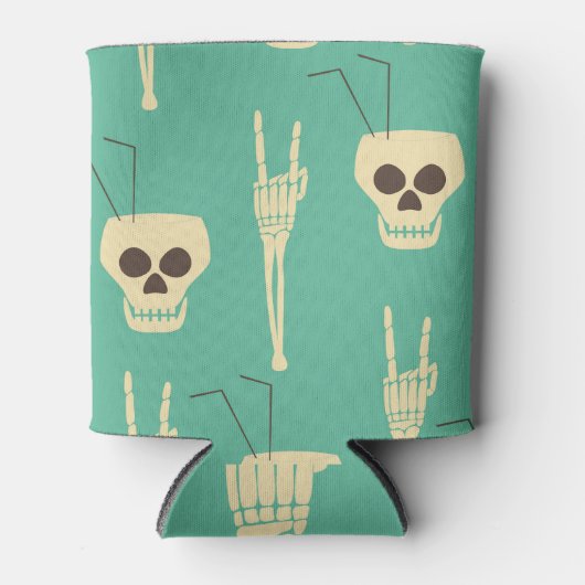 地獄パーティー:スケルトンのハロウィーンデザイン 缶クーラー (正面)