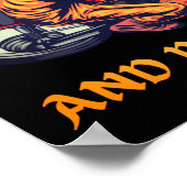 地獄生まれバイクもしくは自転車に乗る人の贈り物に乗って育おもしろいてる ポスター (角)