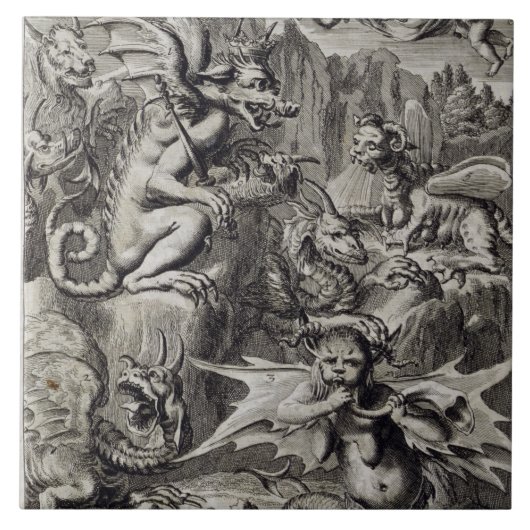 地獄、本1のパート3 Chaからのイラストレーションの場面 タイル (正面)