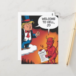 地獄JDへようこそトランプと悪魔の漫画 ポストカード