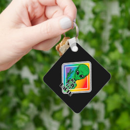 地球おもしろいエイリアンUFOのゲイ キーホルダー