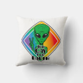 地球おもしろいエイリアンUFOのゲイ クッション (裏面)