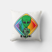 地球おもしろいエイリアンUFOのゲイ クッション (正面)