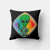 地球おもしろいエイリアンUFOのゲイ クッション (裏面)