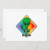 地球おもしろいエイリアンUFOのゲイ シーズンカード (正面/裏面)