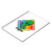 地球おもしろいエイリアンUFOのゲイ ノートブック (左側)