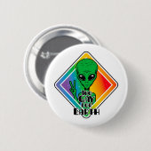 地球おもしろいエイリアンUFOのゲイ 缶バッジ (正面&裏面)