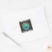 地球おもしろい温暖化この日だクール スクエアシール (封筒)