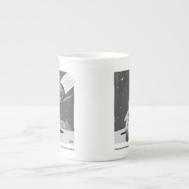 地球おもしろい災害を襲う流星 ボーンチャイナマグカップ