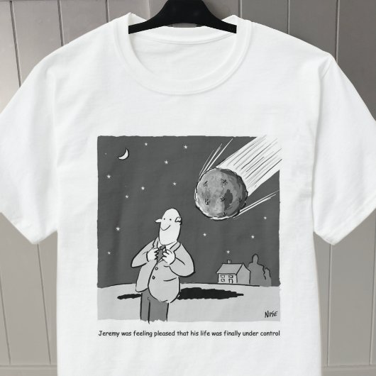 地球おもしろい災害を襲う流星 Tシャツ