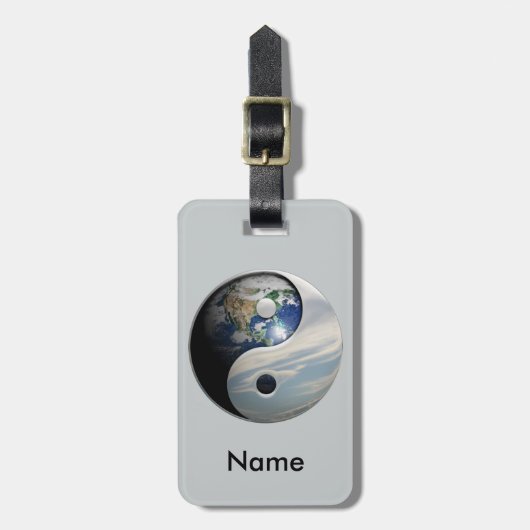 地球および空の陰陽 ラゲッジタグ (正面縦)