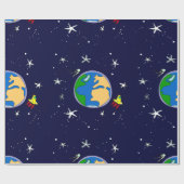地球および衛星ラッピング紙 ラッピングペーパー (フラット)