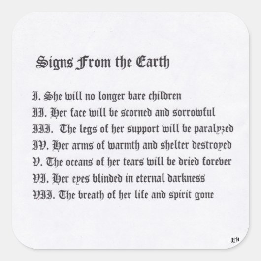 地球からのシンボルや象徴 スクエアシール (正面)