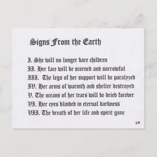 地球からのシンボルや象徴 ポストカード (正面)