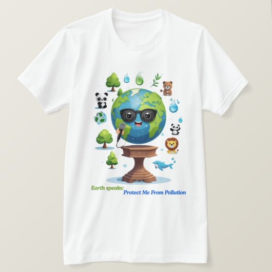 地球からのメッセージ: 保護の訴え Tシャツ (デザイン正面)