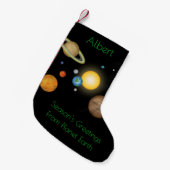 「地球からの季節の挨拶」コズミック スモールクリスマスストッキング (正面 (吊り時))