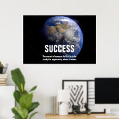 地球から宇宙成功引用文 感動的 ポスター (ホームオフィス)
