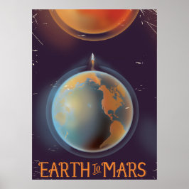 地球から火星へ ビンテージSFポスター ポスター