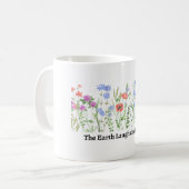 地球かわいらしは花で笑う コーヒーマグカップ (正面左)