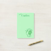 地球が大好き、スケッチ、緑のポストパーソナライズされた- ポストイット (デスク上)