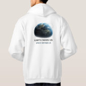 地球が私たちを作り、宇宙が私たちを定義する - 人間のアイデンティティ H パーカ (裏面)