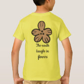 地球が花で笑う» Cuteフローラ引用文 Tシャツ (裏面)