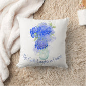 地球が花の庭師の引用文で笑う クッション (ブランケット)