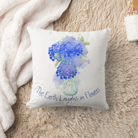 地球が花の庭師の引用文で笑う クッション (ブランケット)