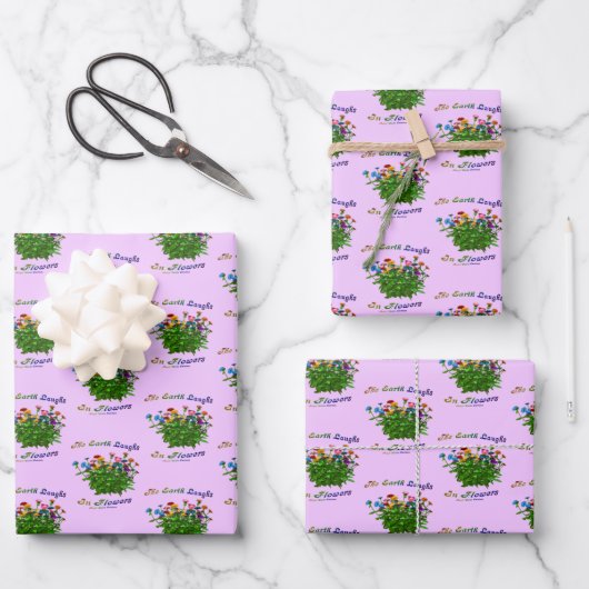 地球が花を感動的引用文 ラッピングペーパーシート (正面)