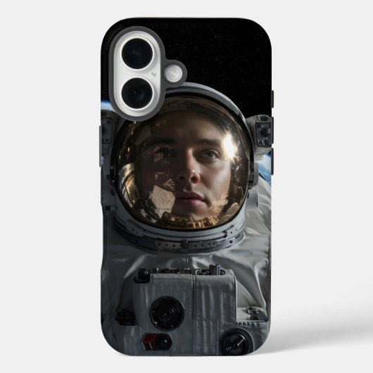 地球が見える宇宙に浮かぶ宇宙飛行士 Case-Mate iPhoneケース (裏面)