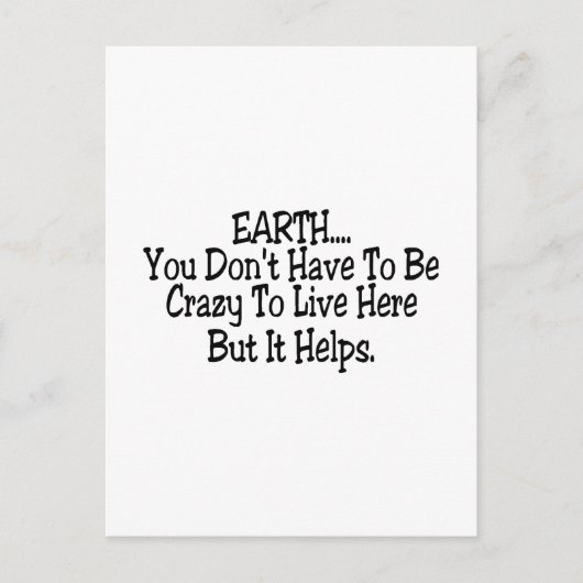 地球ここに住む熱狂する必要はない ポストカード (正面)
