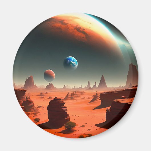 地球これが火星呼び出し、冷蔵庫用マグネット マグネット (正面)