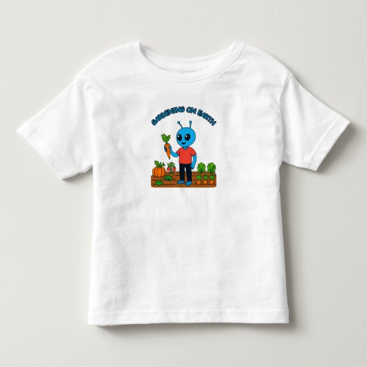 地球でのガーデニング トドラーTシャツ (正面)