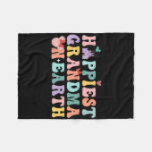 地球で最も幸せなお祖母Groovy母の日 フリースブランケット (正面(横))