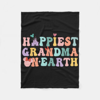 地球で最も幸せなお祖母Groovy母の日 フリースブランケット