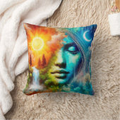 地球としての女性：自然と生命の体現 クッション (ブランケット)