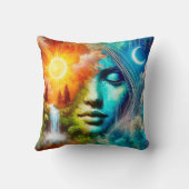 地球としての女性：自然と生命の体現 クッション (裏面)