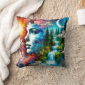 地球としての女性：自然と生命の体現 クッション (ブランケット)