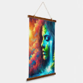 地球としての女性：自然と生命の体現 吊り下げ型タペストリー (傾斜あり)