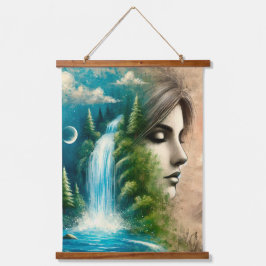 地球としての女性:自然と生命の体現 吊り下げ型タペストリー