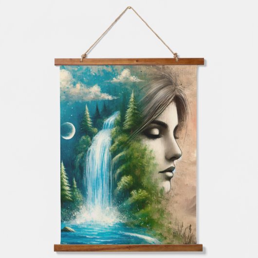 地球としての女性：自然と生命の体現 吊り下げ型タペストリー (正面)