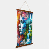 地球としての女性：自然と生命の体現 吊り下げ型タペストリー (傾斜あり)